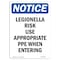Signmission OSHA Notice, 5" Height, Legionella Risk Use Appropriate Sign, 5" X 3.5", Portrait OS-NS-D-35-V-13994 - alternate 1